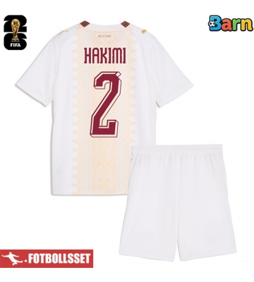 Marocko Achraf Hakimi #2 Bortatröja Barn VM 2026 Kortärmad (+ Korta byxor)